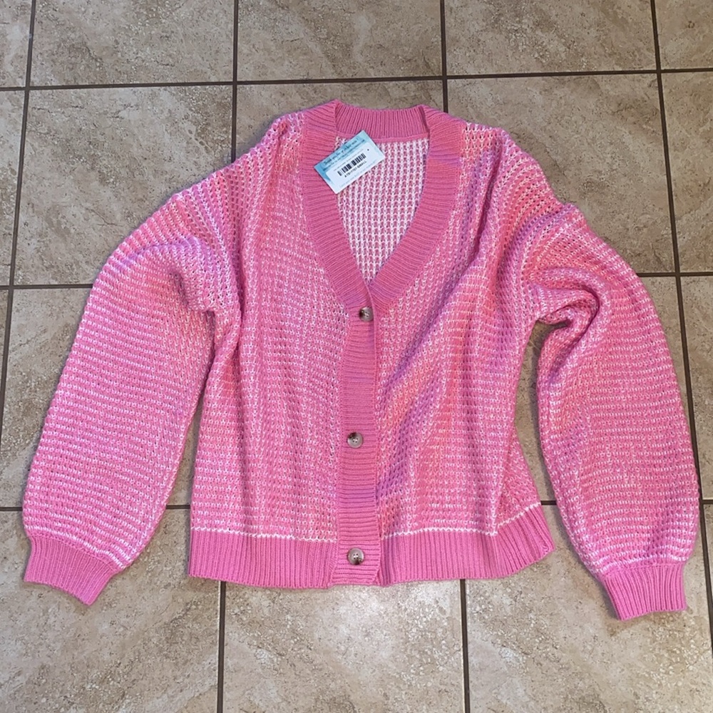 NWT PINK BUTTON DOWN CARDIGAN- SIZE S💗